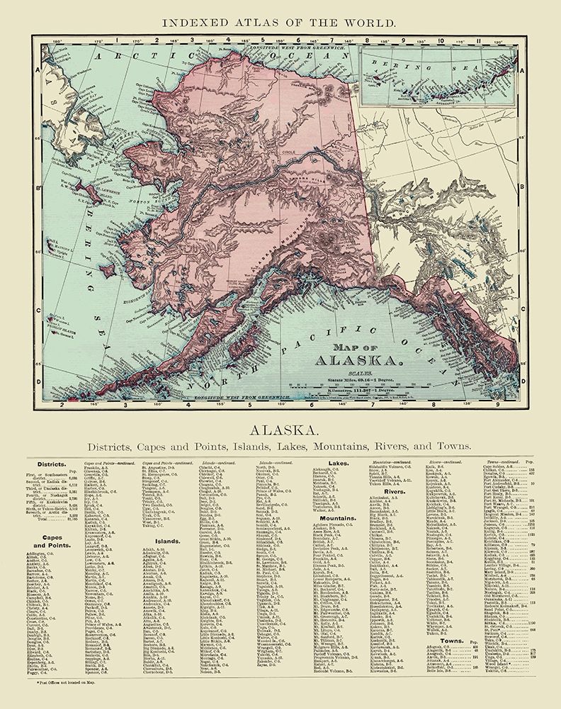 Alaska - Rand McNally 1892 art print by Rand McNally for $57.95 CAD