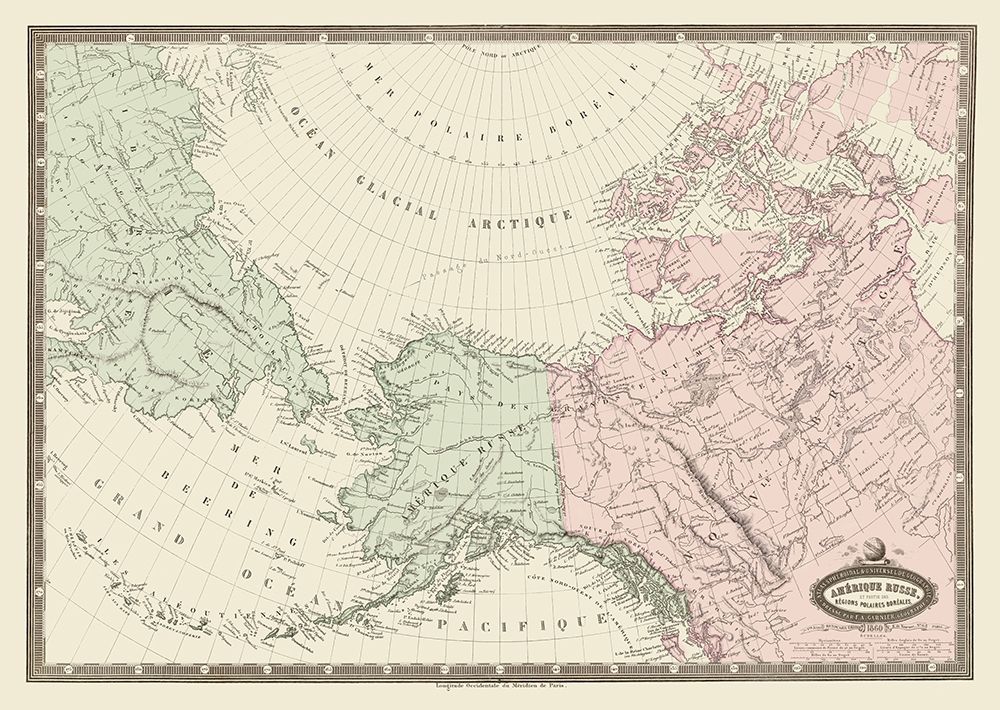 North America, Eastern Russia - Renouard 1860 art print by Renouard for $57.95 CAD