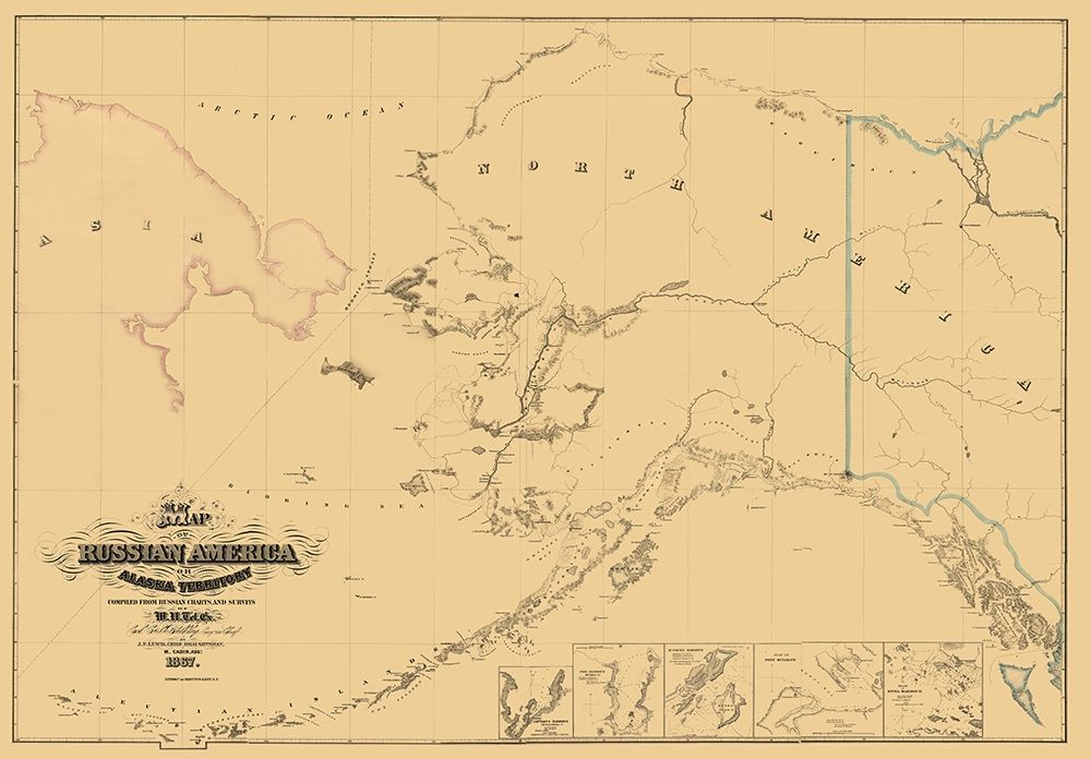 Alaska, Asia - Lewis 1867 art print by Lewis for $57.95 CAD