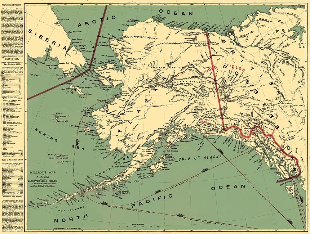 Klondyke Gold Fields Alaska - Millroy 1897 art print by Millroy for $57.95 CAD