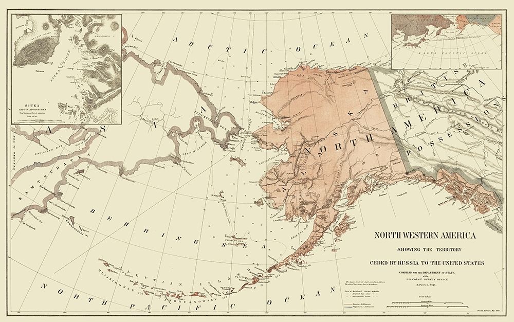 Alaska, American Northwest - Peirce 1867 art print by Peirce for $57.95 CAD