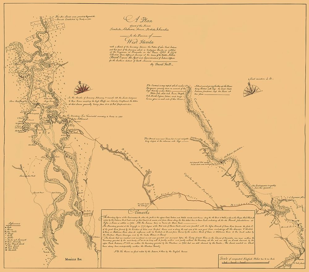 Alabama, West Florida Coastal Rivers - Taitt 1771 art print by Taitt for $57.95 CAD