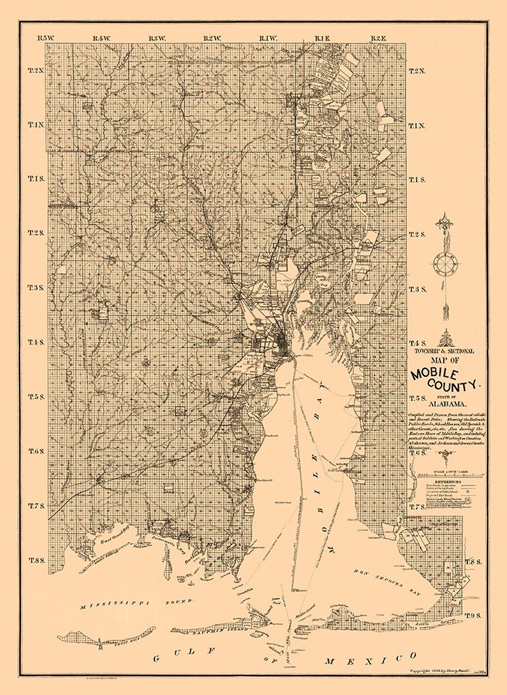 Mobile County Alabama - Fonde 1895 art print by Fonde for $57.95 CAD