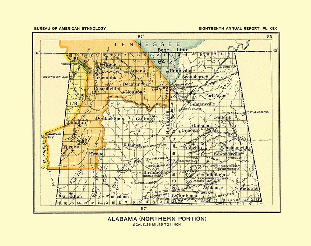 Northern Alabama - Hoen 1896 art print by Hoen for $57.95 CAD