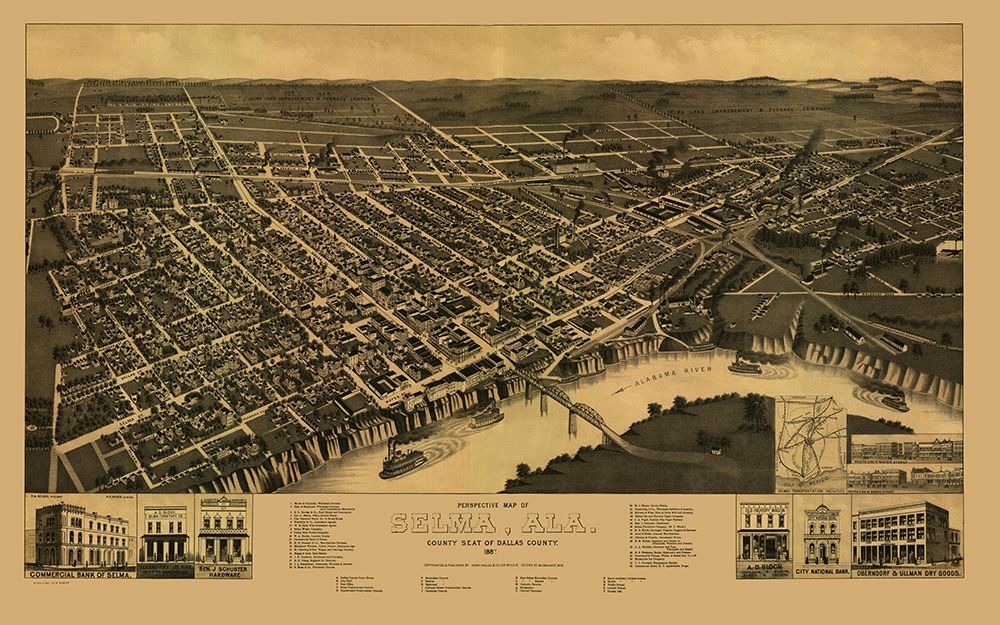 Selma Alabama - Wellge 1887 art print by Wellge for $57.95 CAD