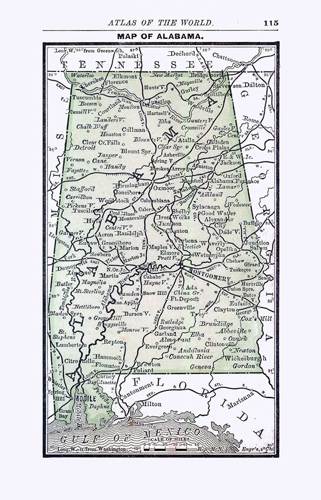 Alabama - Alden 1886 art print by Alden for $57.95 CAD