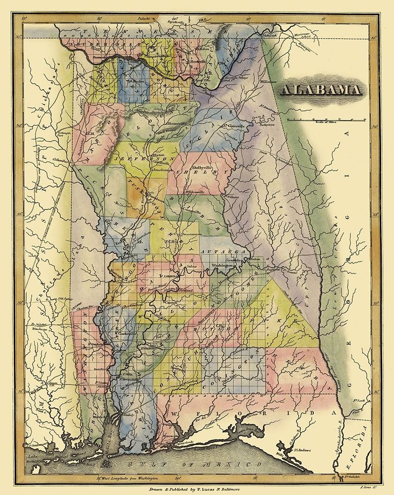 Alabama - Lucas 1823 art print by Lucas for $57.95 CAD