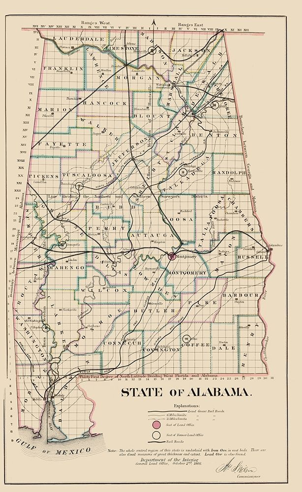 Alabama - Glo 1866 art print by Glo for $57.95 CAD