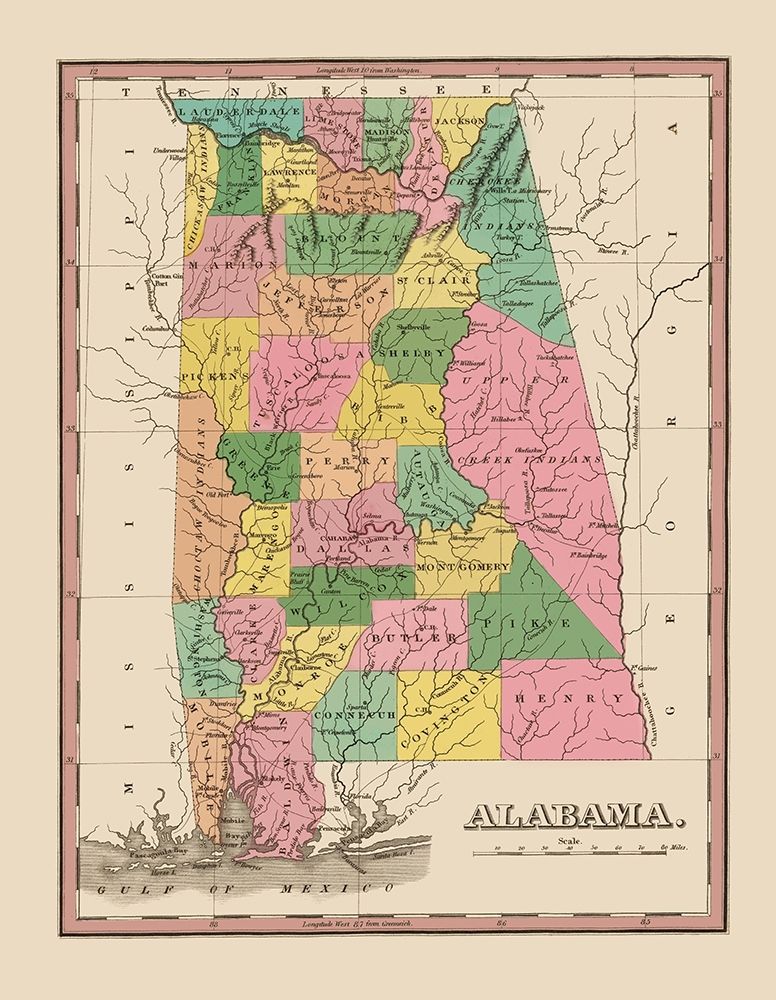 Alabama - Finley 1824 art print by Finley for $57.95 CAD