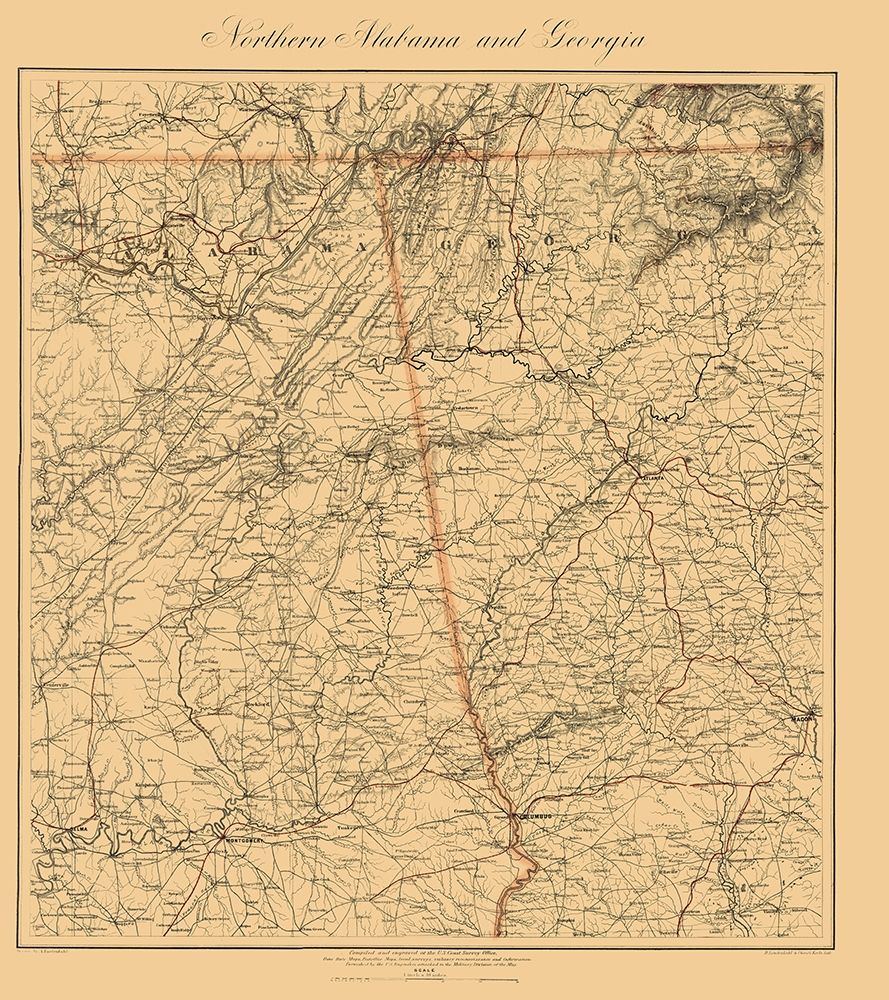 Northern Alabama, Georgia - Krebs 1864 art print by Krebs for $57.95 CAD