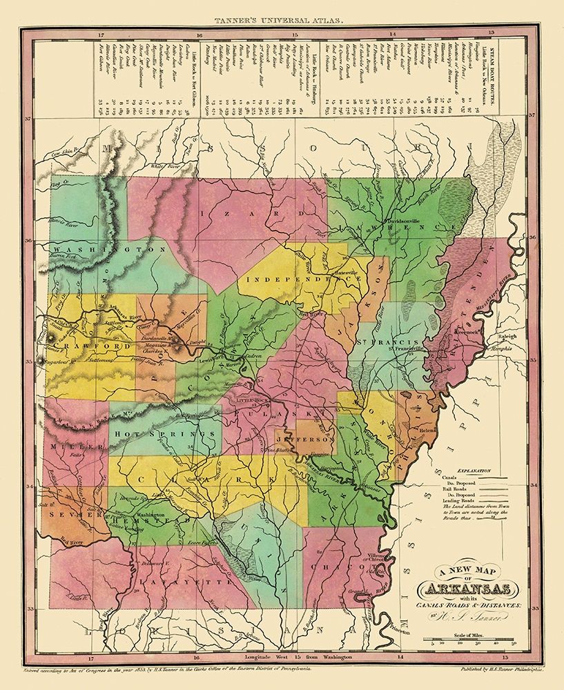 Arkansas - Tanner 1836 art print by Tanner for $57.95 CAD