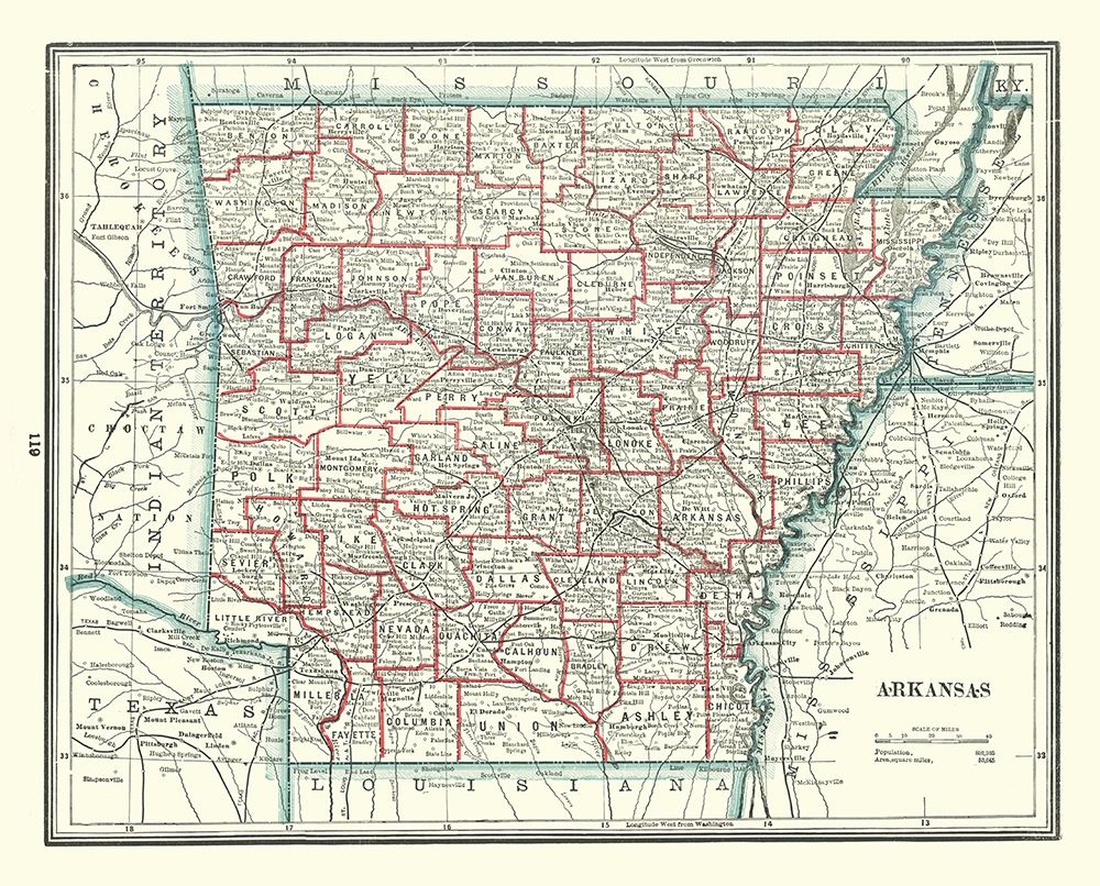 Arkansas - Rathbun 1893 art print by Rathbun for $57.95 CAD