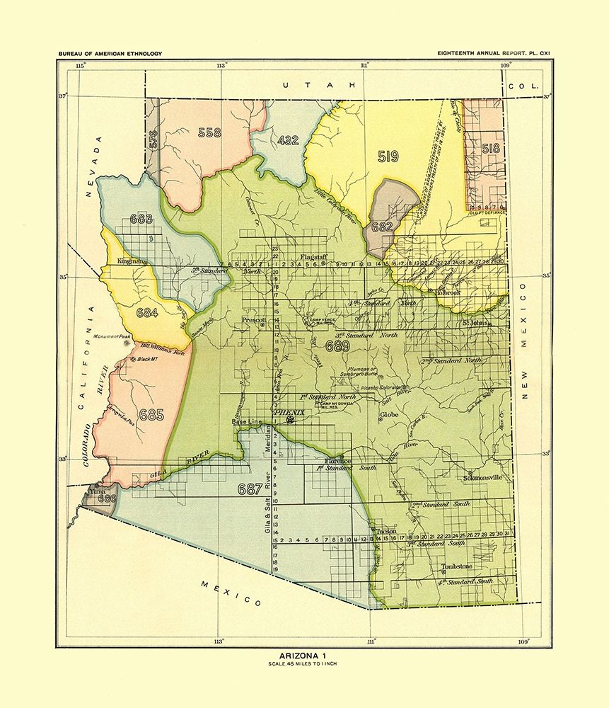Western Arizona - Hoen 1896 art print by Hoen for $57.95 CAD