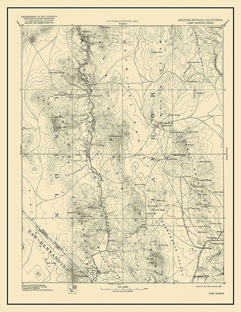 Camp Mohave Arizona Sheet - USGS 1892 art print by USGS for $57.95 CAD