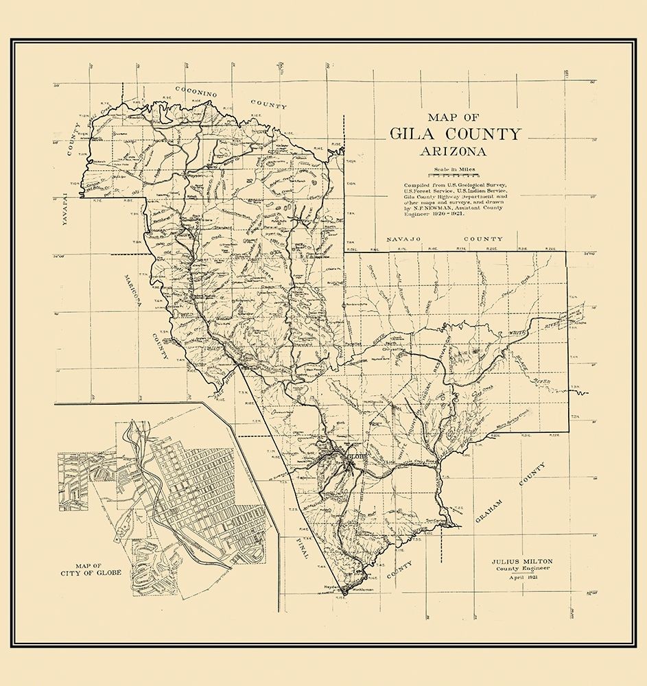 Gila Arizona - Newman 1921 art print by Newman for $57.95 CAD