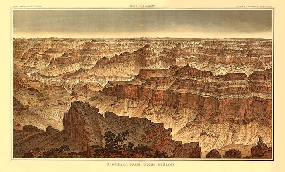Grand Canyon, Point Sublime Arizona - Bien 1882 art print by Bien for $57.95 CAD