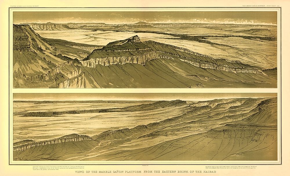 Grand Canyon , Marble Canyon Arizona - Bien 1882 art print by Bien for $57.95 CAD
