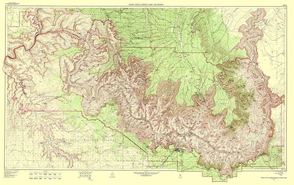 Grand Canyon Vicinity Arizona - USGS 1962 art print by USGS for $57.95 CAD