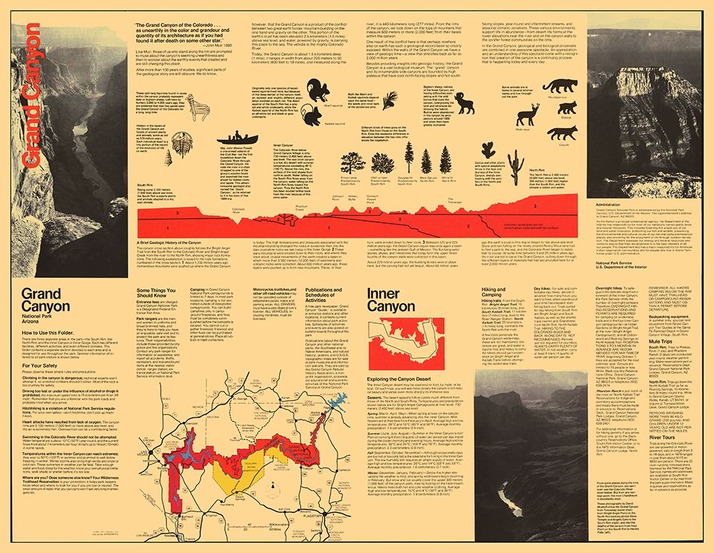 Grand Canyon Visitors Brochure - USPS 1977 art print by Park Services for $57.95 CAD