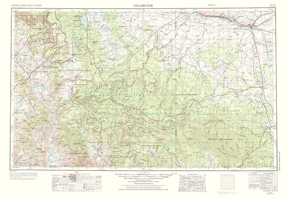 Holbrook Arizona Quad - USGS 1973 art print by USGS for $57.95 CAD