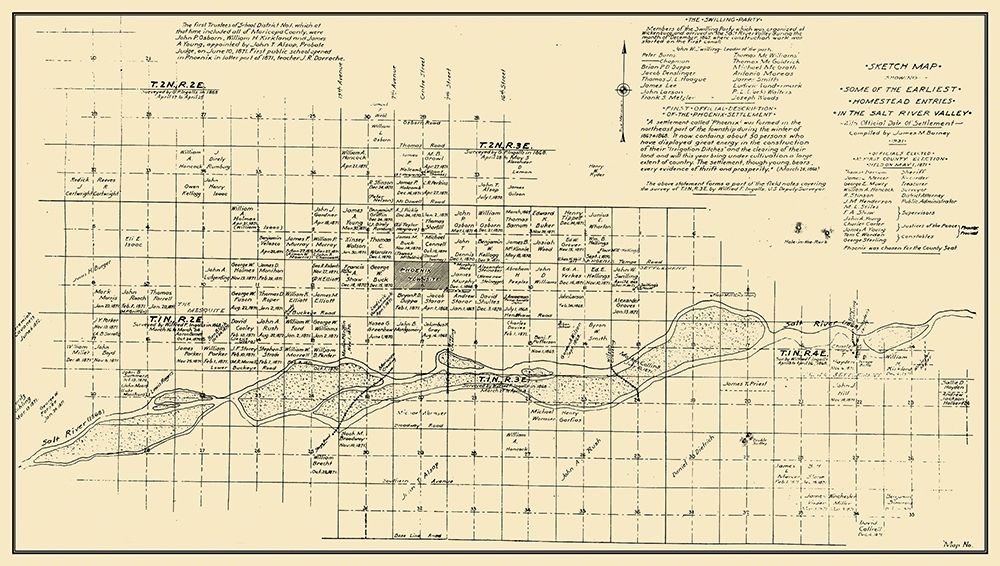 Phoenix Arizona - Borney 1867 art print by Borney for $57.95 CAD