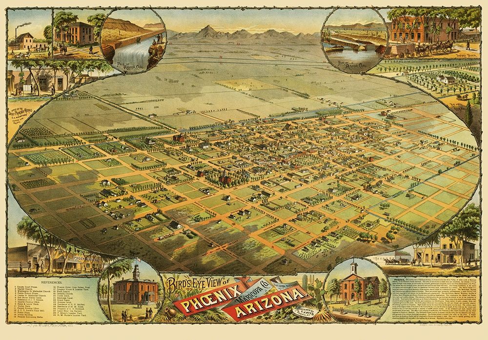 Phoenix Arizona - Schmidt 1885 art print by Schmidt for $57.95 CAD