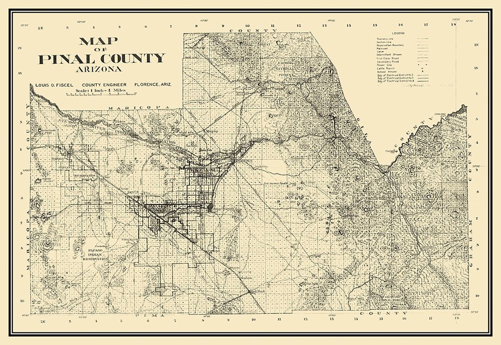 Pinal Arizona Landowner - Fiscel 1932 art print by Fiscel for $57.95 CAD