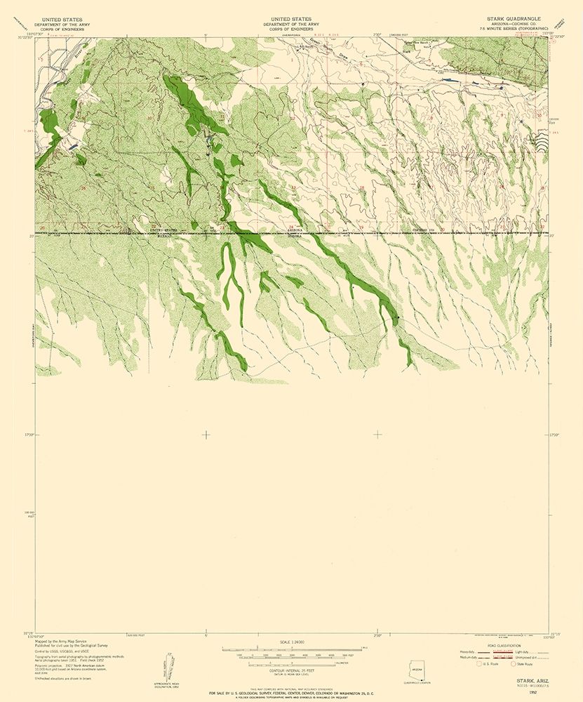 Stark Arizona Quad - USGS 1952 art print by USGS for $57.95 CAD