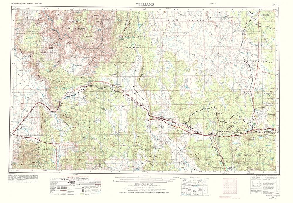 Williams Arizona Sheet - USGS 1972 art print by USGS for $57.95 CAD