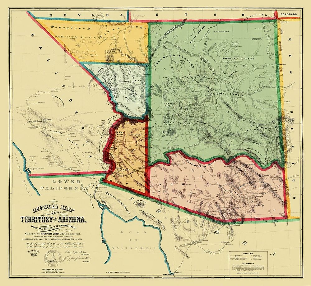 Arizona Territory - Gird 1865 art print by Gird for $57.95 CAD