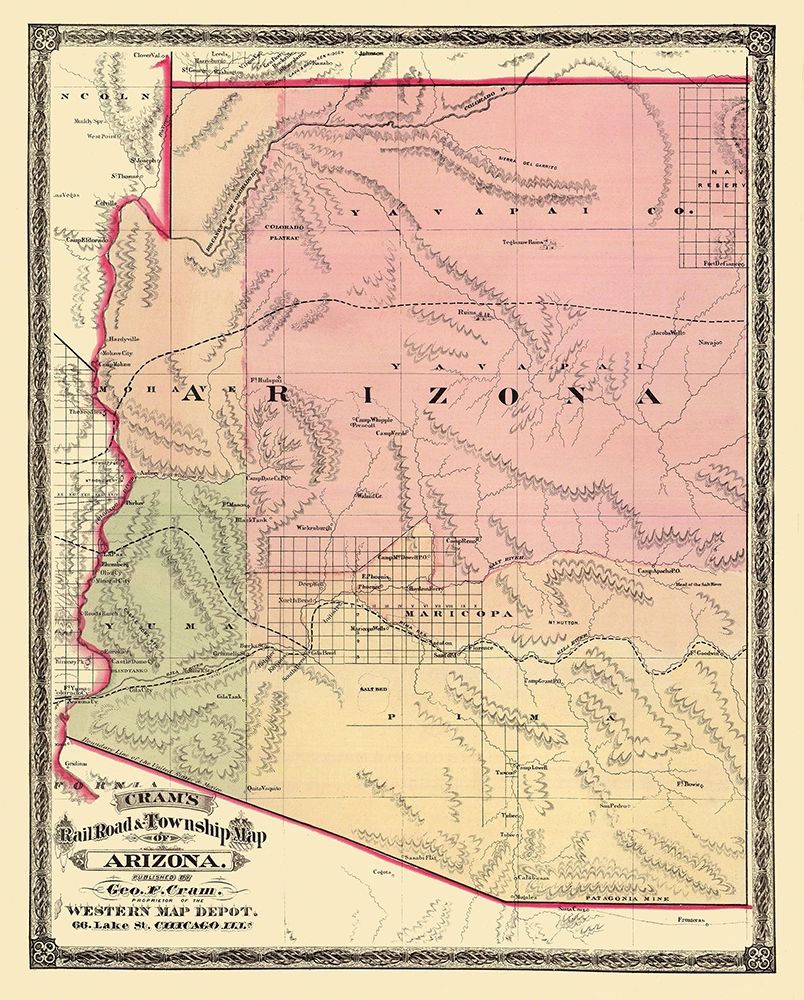 Arizona - Cram 1875 art print by Cram for $57.95 CAD