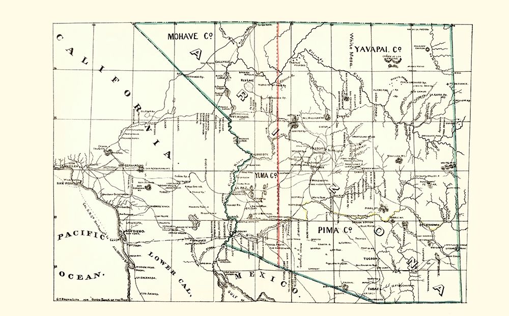 Arizona Guide Book of the Pacific - Brown 1866 art print by Brown for $57.95 CAD