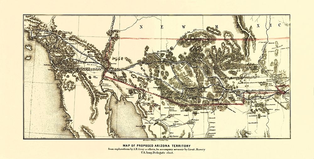 Arizona Territory - Wallace 1857 art print by Wallace for $57.95 CAD