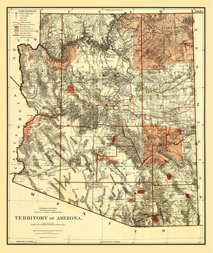 Arizona Territory - Bien 1887 art print by Bien for $57.95 CAD