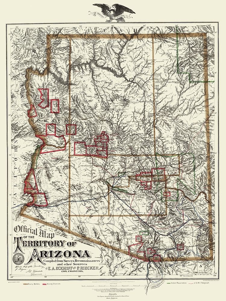Arizona Territory - Eckhoff 1880 art print by Eckhoff for $57.95 CAD