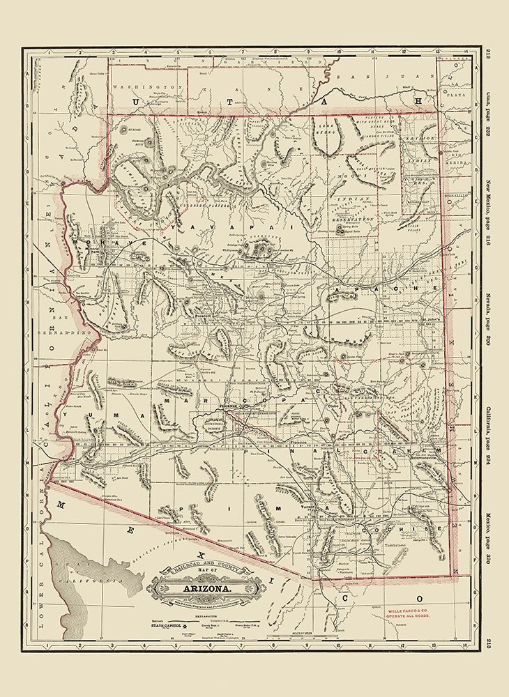 Arizona - Cram 1889 art print by Cram for $57.95 CAD