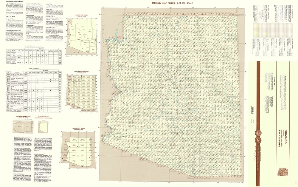 Arizona Arizona Sheet - USGS 1997 art print by USGS for $57.95 CAD