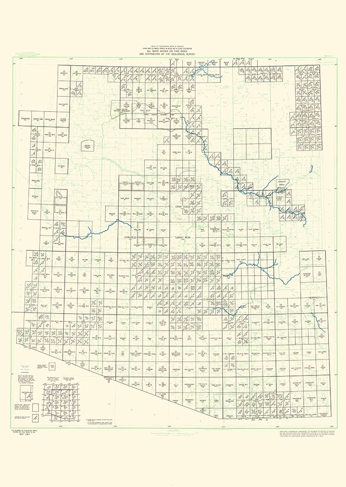 Arizona Arizona Sheet - USGS 1967 art print by USGS for $57.95 CAD