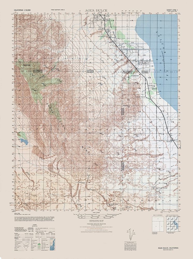 Agua Dulce Sheet - US Army  1944 art print by US Army for $57.95 CAD