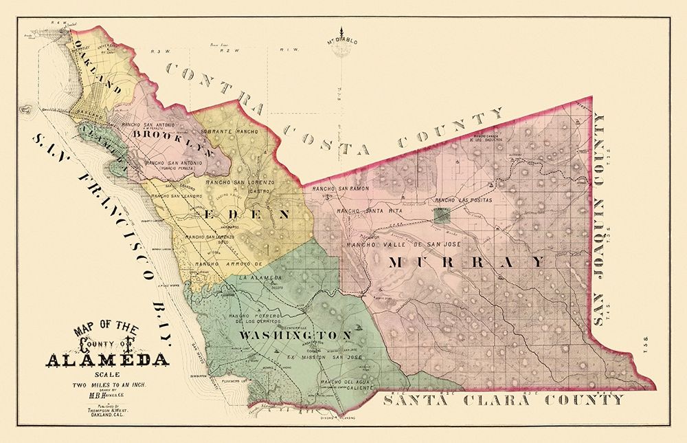 Alameda California Landowner - Thompson 1878 art print by Thompson for $57.95 CAD