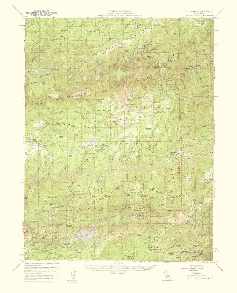 Alleghany California Quad - USGS 1959 art print by USGS for $57.95 CAD
