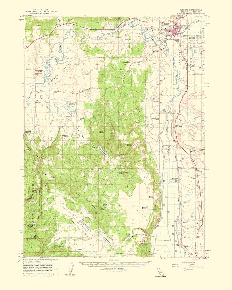 Alturas California Quad - USGS 1963 art print by USGS for $57.95 CAD