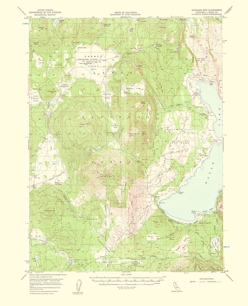 Antelope Mountain California Quad - USGS 1963 art print by USGS for $57.95 CAD