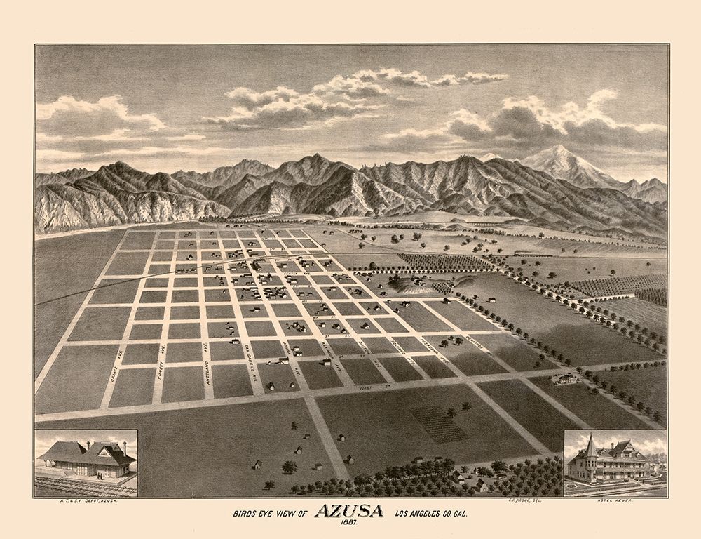 Azusa California - Moore 1887 art print by Moore for $57.95 CAD
