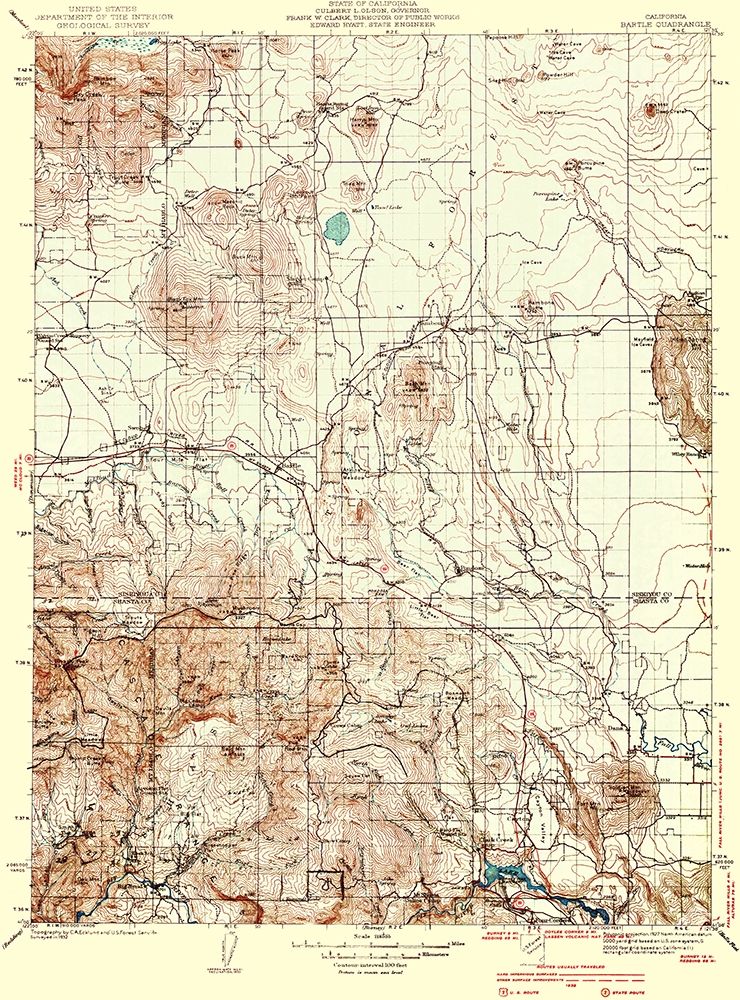 Bartle California Quad - USGS 1939 art print by USGS for $57.95 CAD