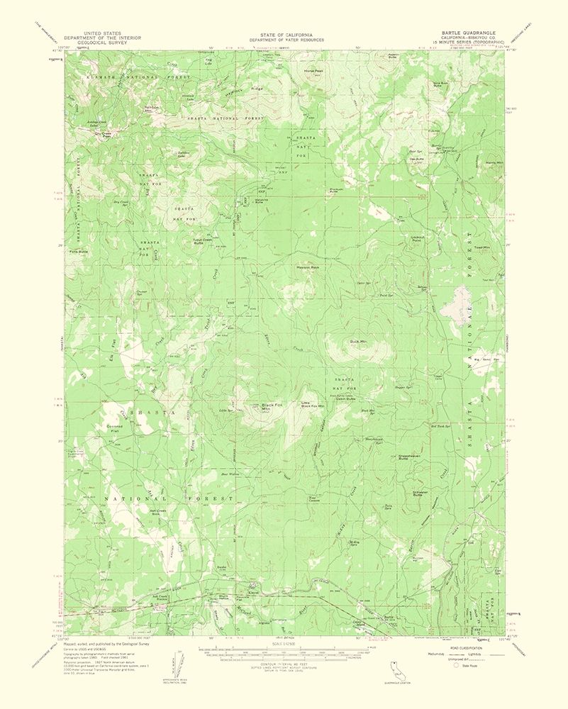 Bartle California Quad - USGS 1963 art print by USGS for $57.95 CAD