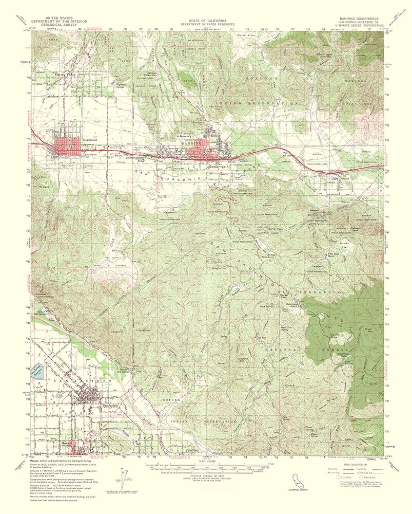 Banning California Quad - USGS 1964 art print by USGS for $57.95 CAD