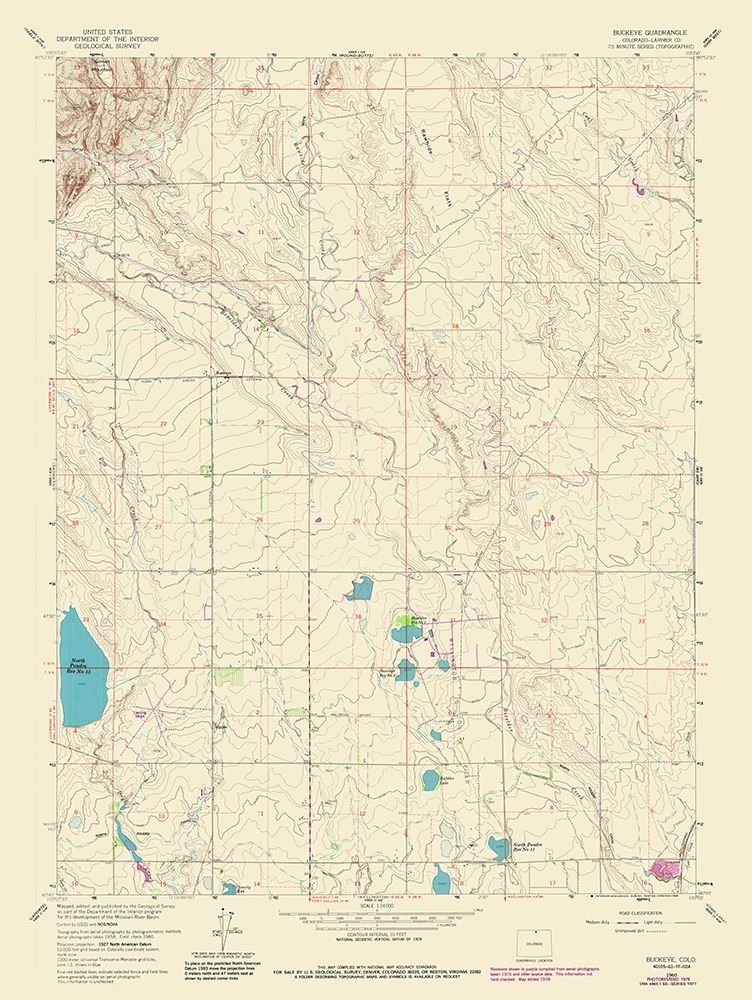 Buckeye Colorado Quad - USGS 1978 art print by USGS for $57.95 CAD