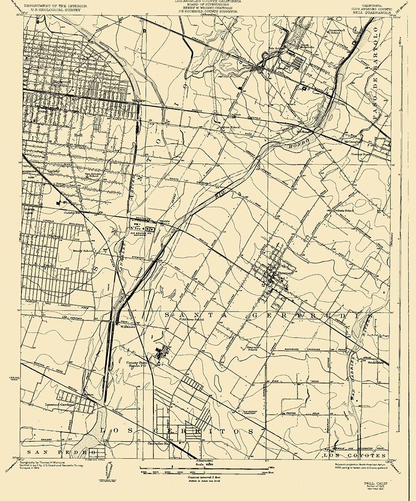 Bell California Quad - USGS 1925 art print by USGS for $57.95 CAD