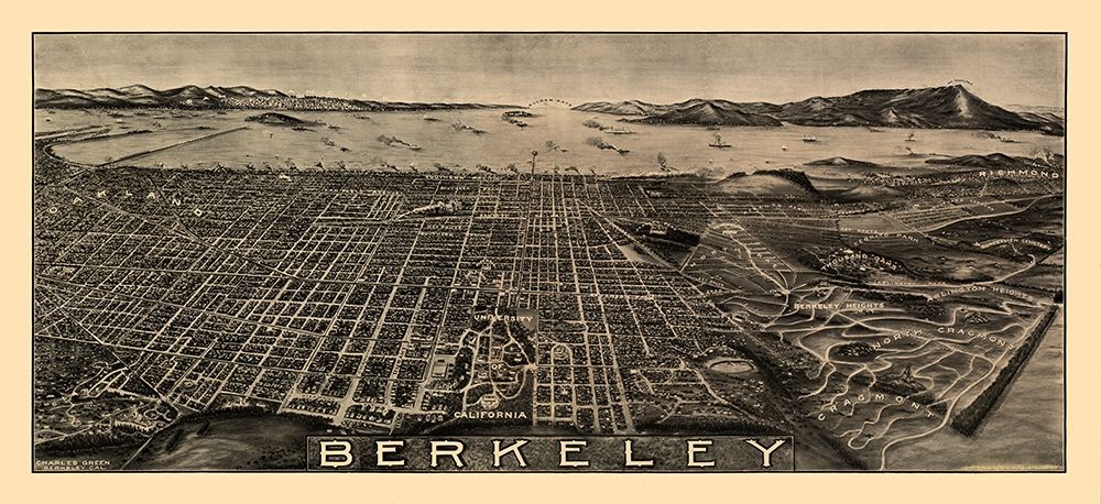 Berkeley California - Green 1909 art print by Green for $57.95 CAD